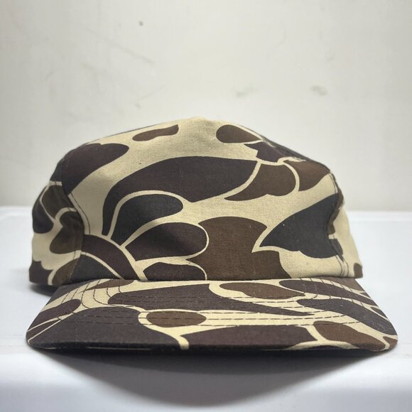 Vintage Brown Tan Duck Camouflage Snapback Hat Youngan Hunt Camo Blank - Picture 7 of 7